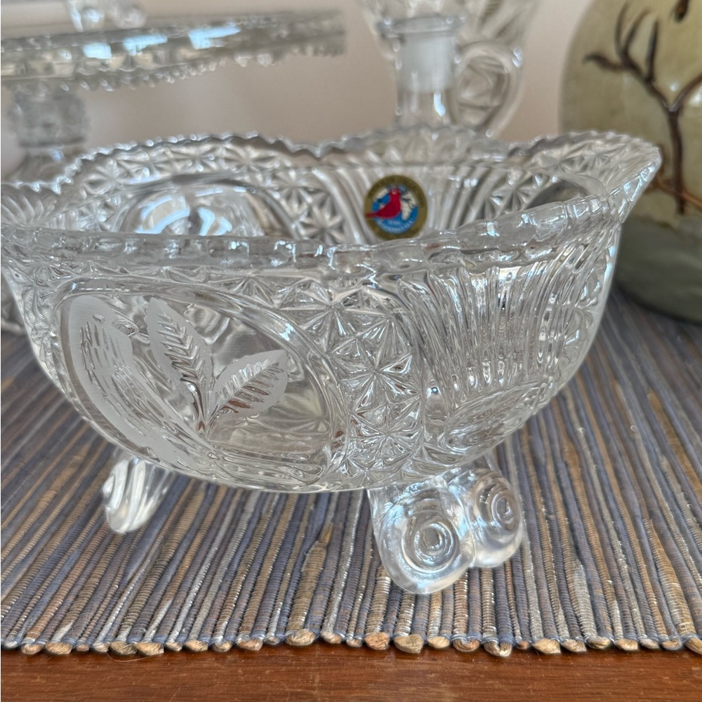 Intricate Clear Glass Decorative Bowl